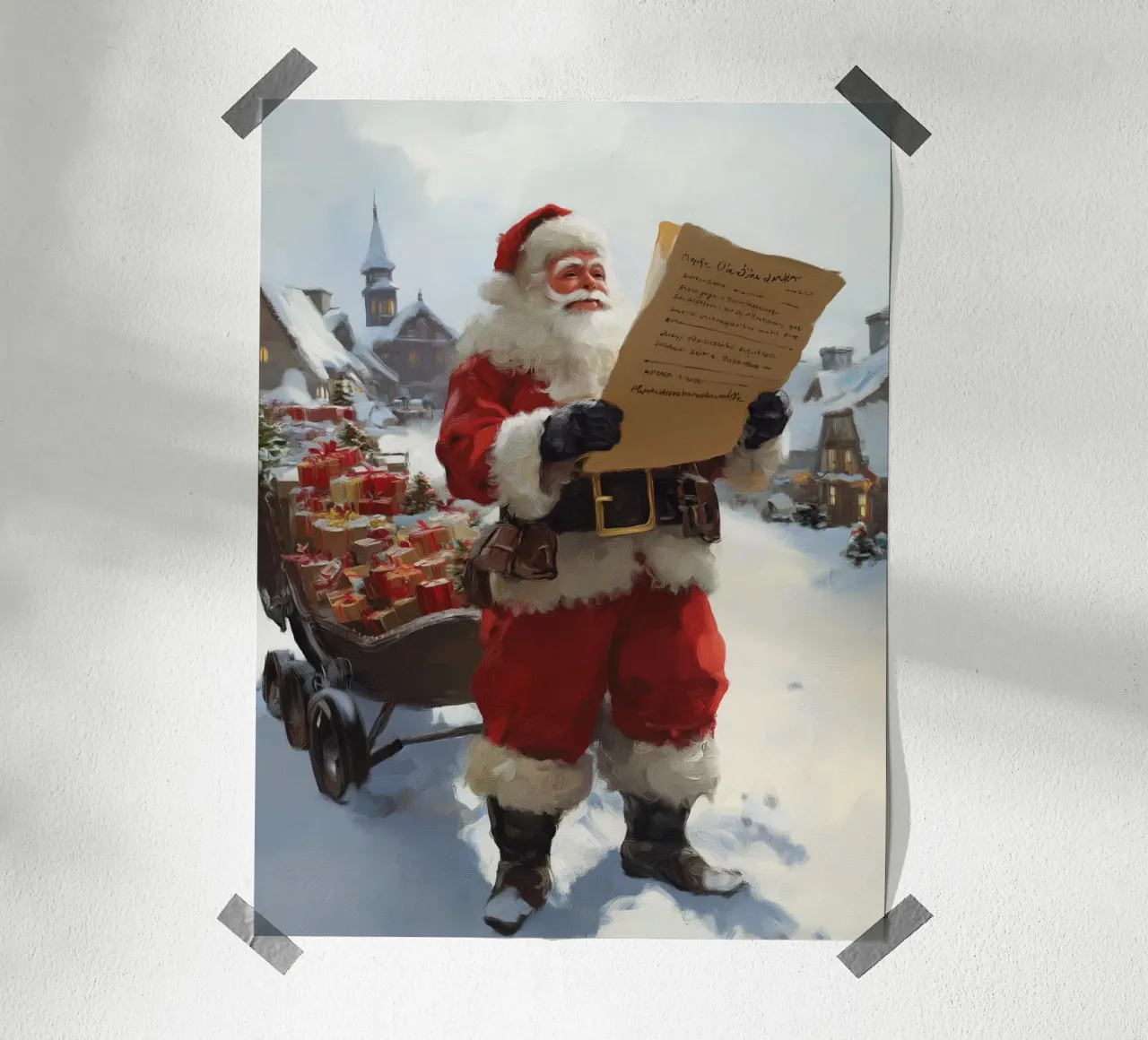 Babbo Natale con la lista dei desideri poster da Cozy Vibes