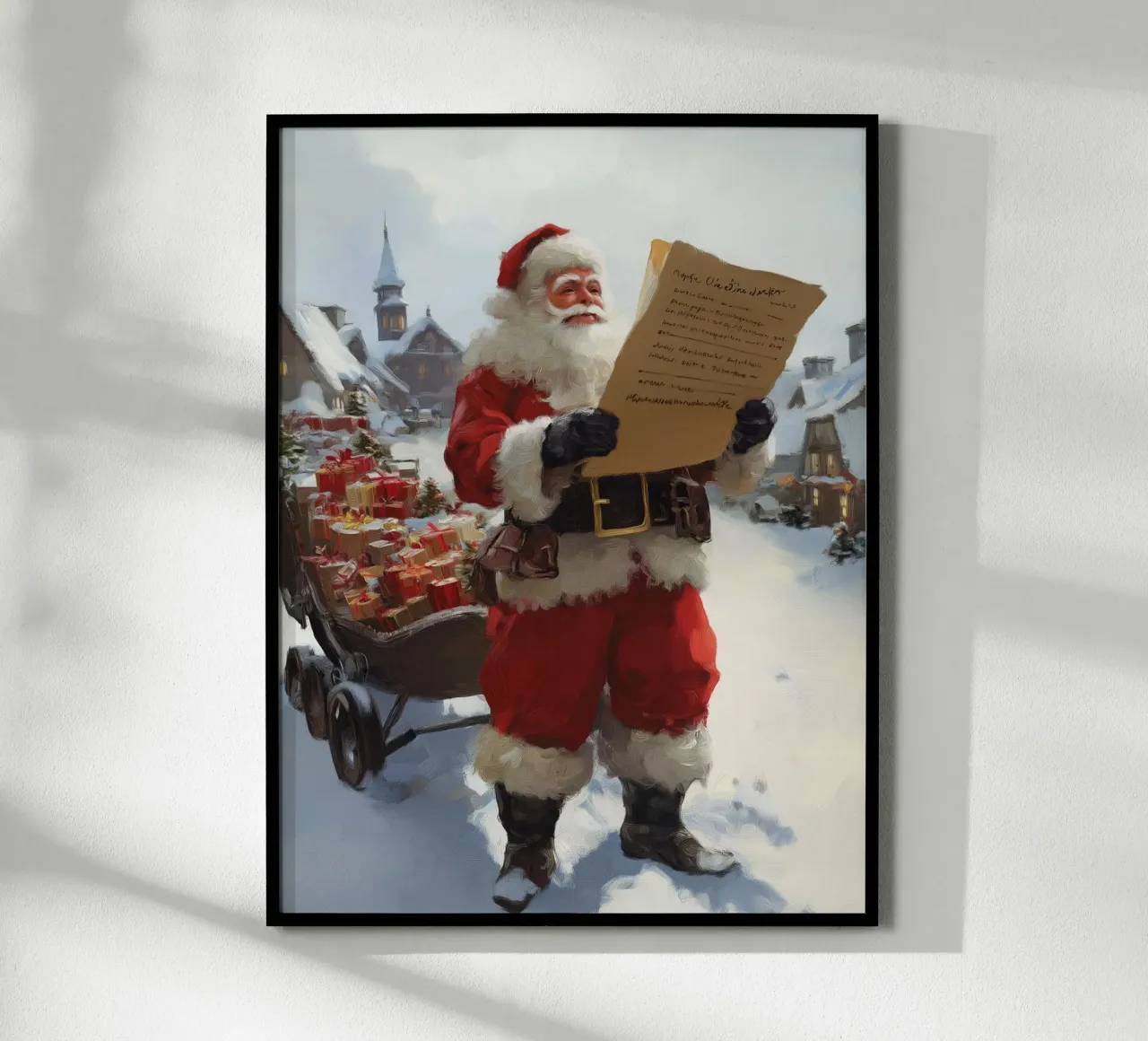 Babbo Natale con la lista dei desideri poster da Cozy Vibes