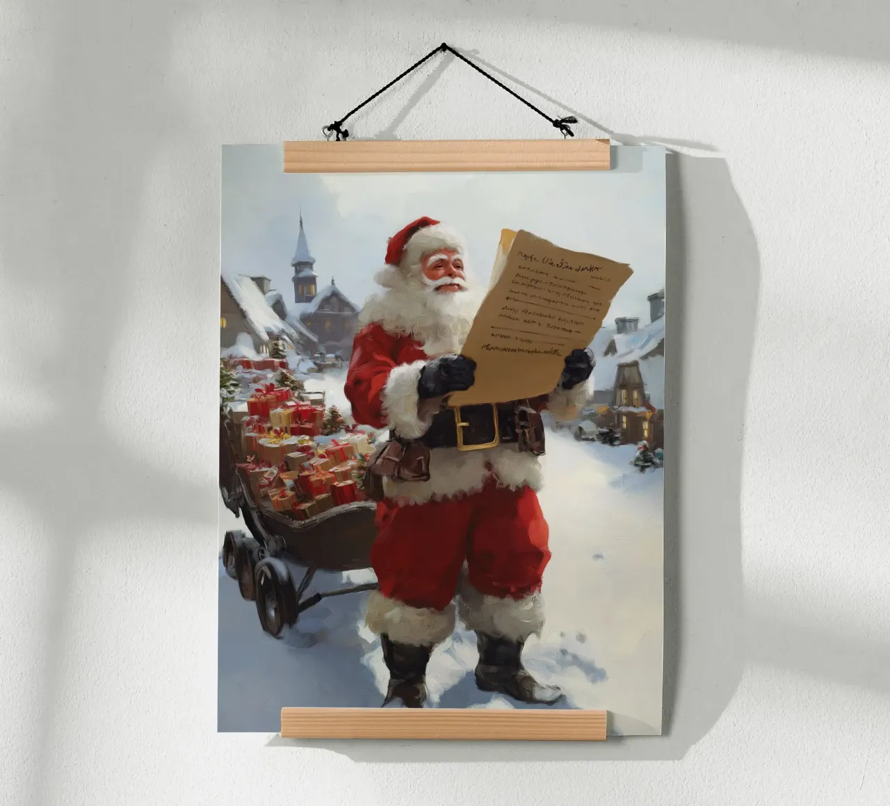 Babbo Natale con la lista dei desideri poster da Cozy Vibes