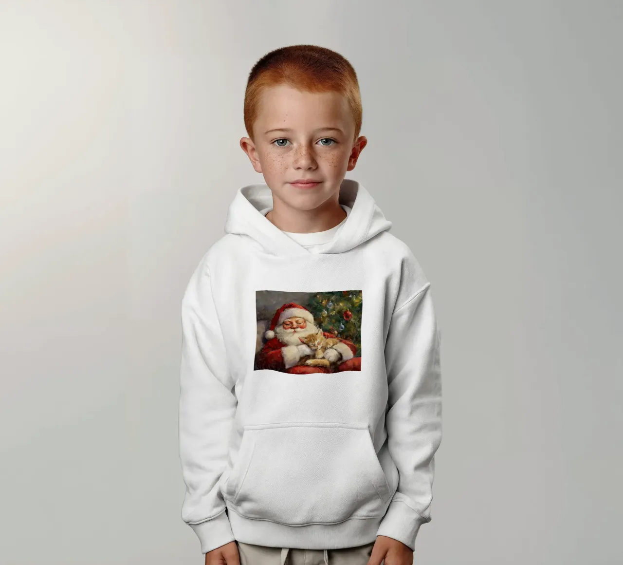 Pace e tranquillità a Natale - Babbo Natale felpa bambino con cappuccio da Cozy Vibes