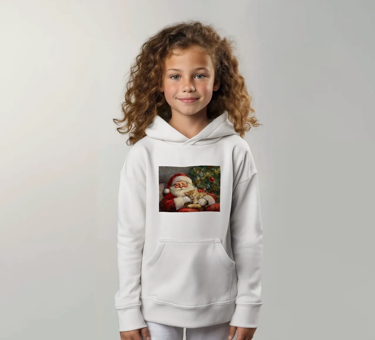 Pace e tranquillità a Natale - Babbo Natale felpa bambino con cappuccio da Cozy Vibes