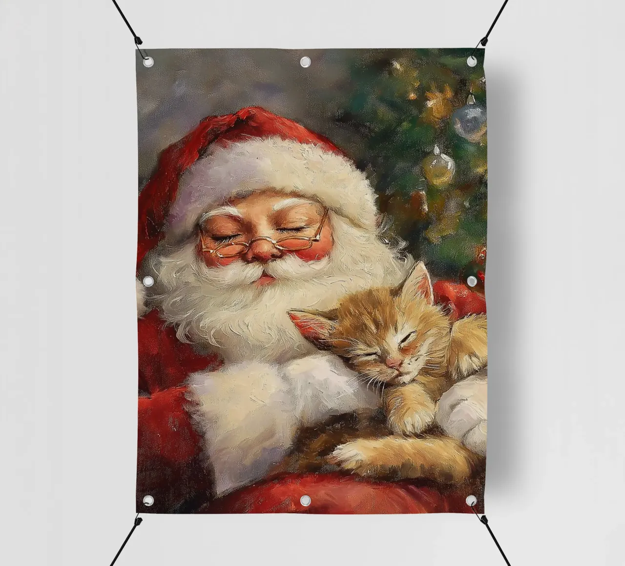 Pace e tranquillità a Natale - Babbo Natale telo in pvc da Cozy Vibes