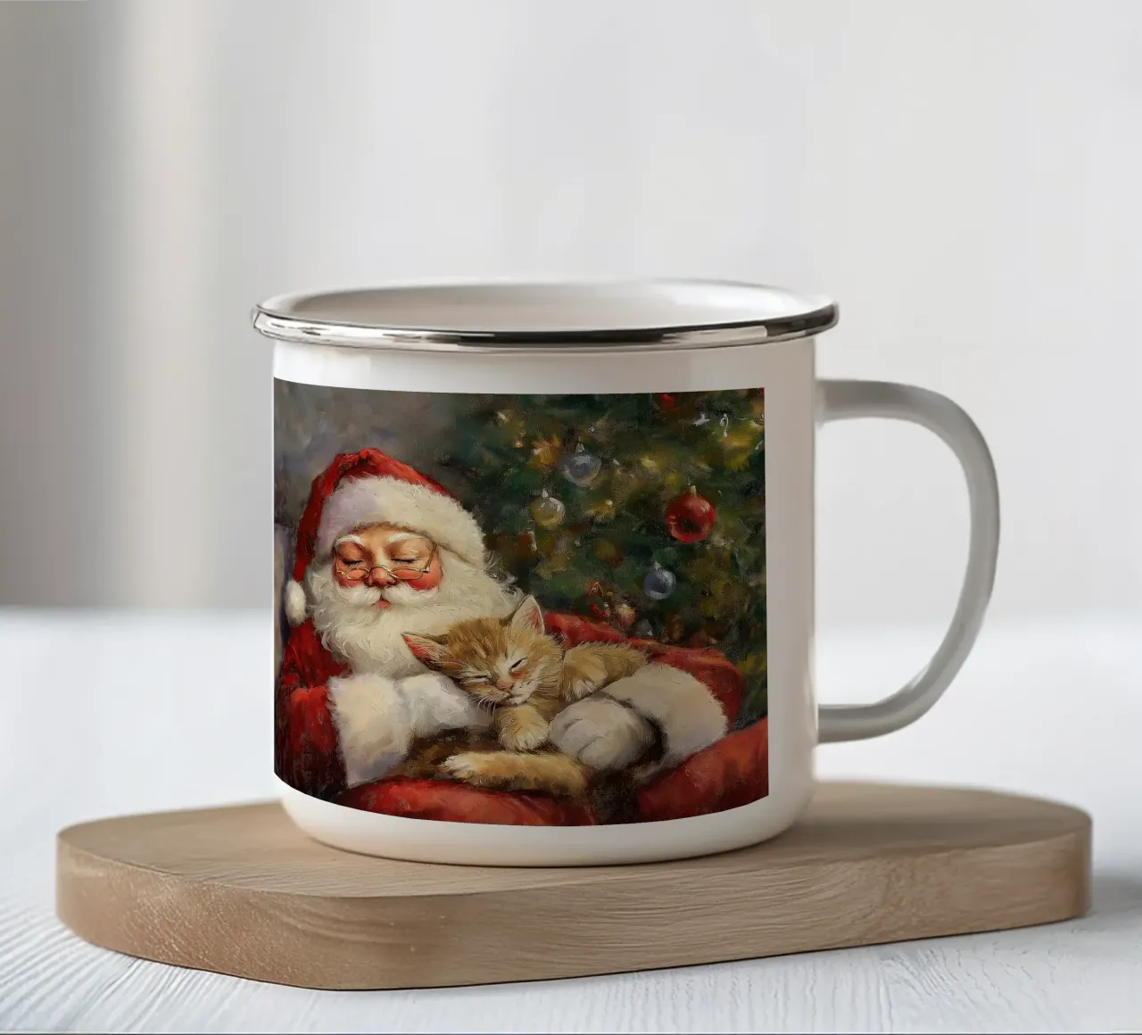 Kerstrust - de kerstman emaille mok van Cozy Vibes