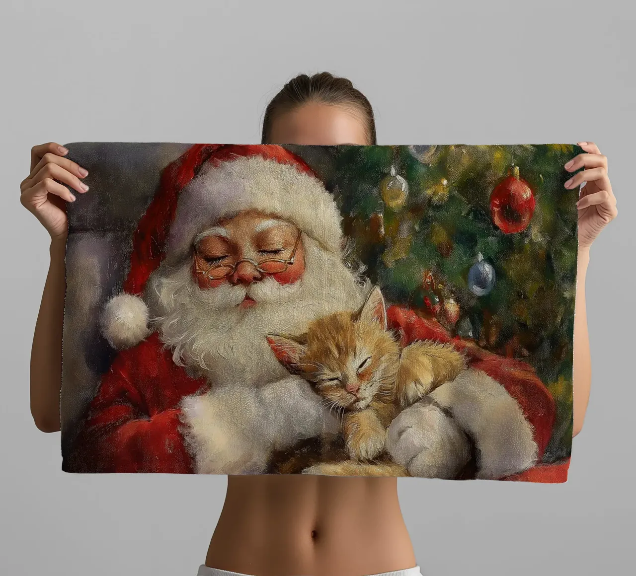 Pace e tranquillità a Natale - Babbo Natale asciugamano da bagno da Cozy Vibes