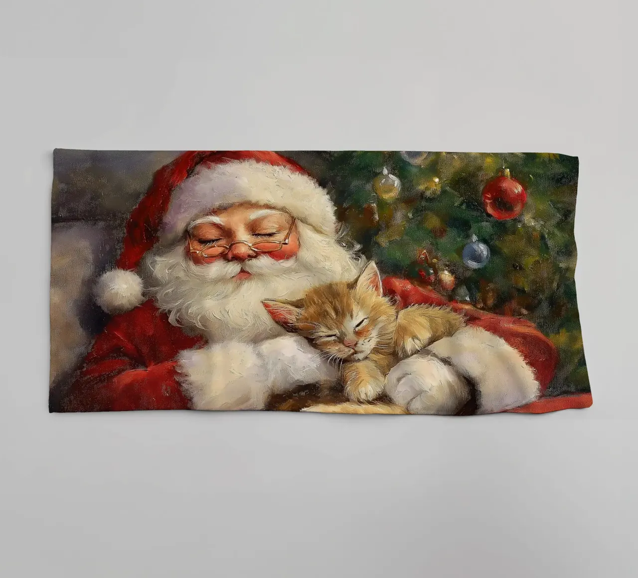 Pace e tranquillità a Natale - Babbo Natale asciugamano da bagno da Cozy Vibes
