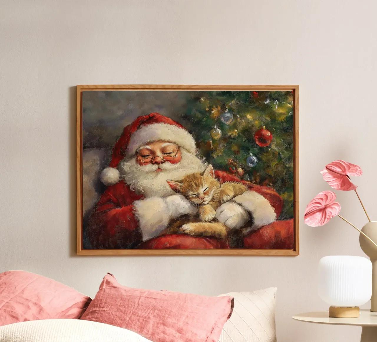 Pace e tranquillità a Natale - Babbo Natale alluminio dibond da Cozy Vibes