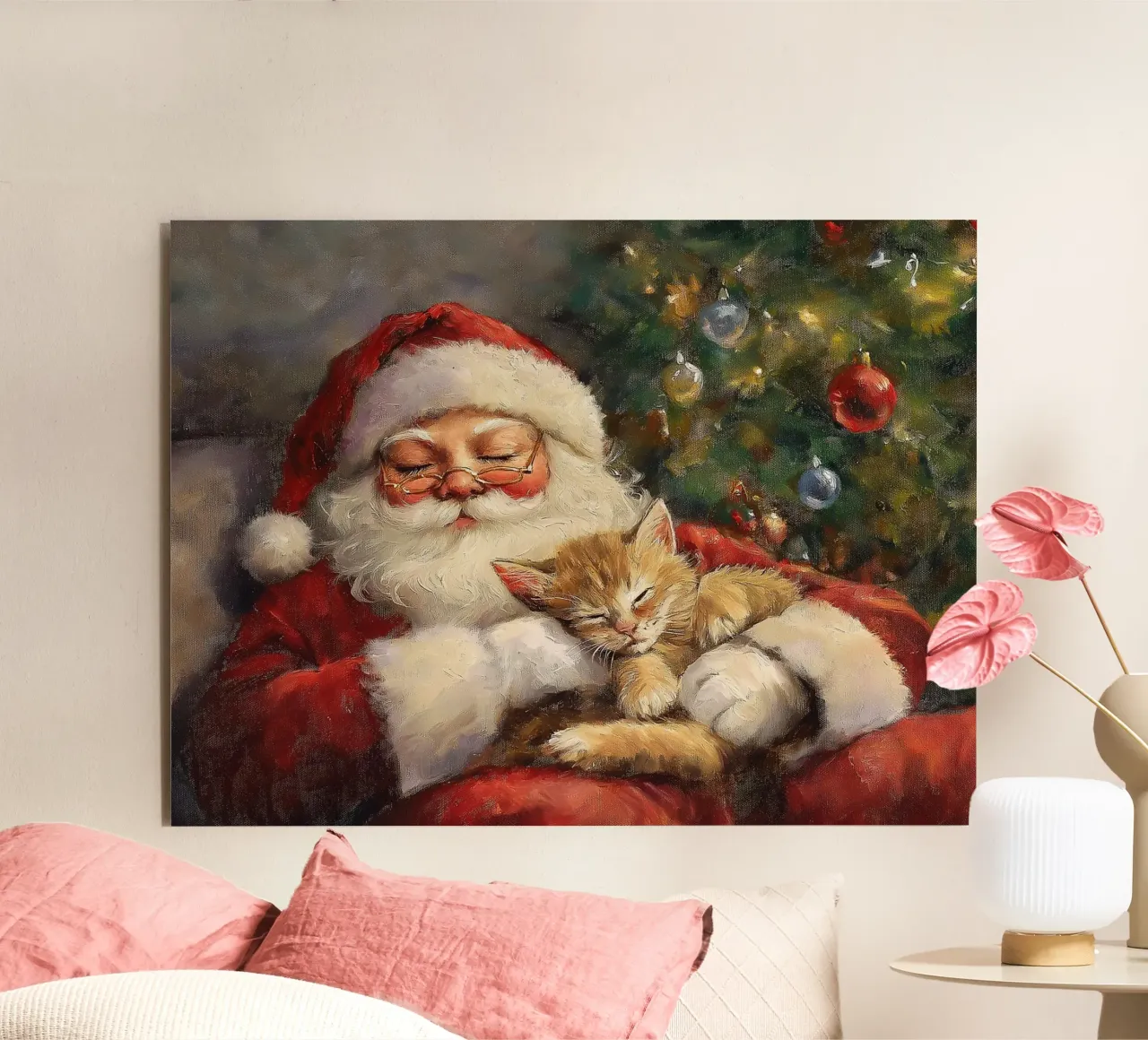 Pace e tranquillità a Natale - Babbo Natale alluminio dibond da Cozy Vibes