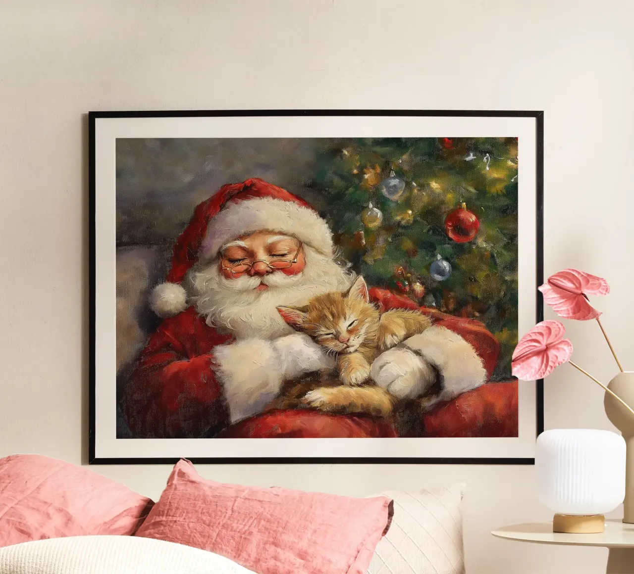 Pace e tranquillità a Natale - Babbo Natale poster da Cozy Vibes