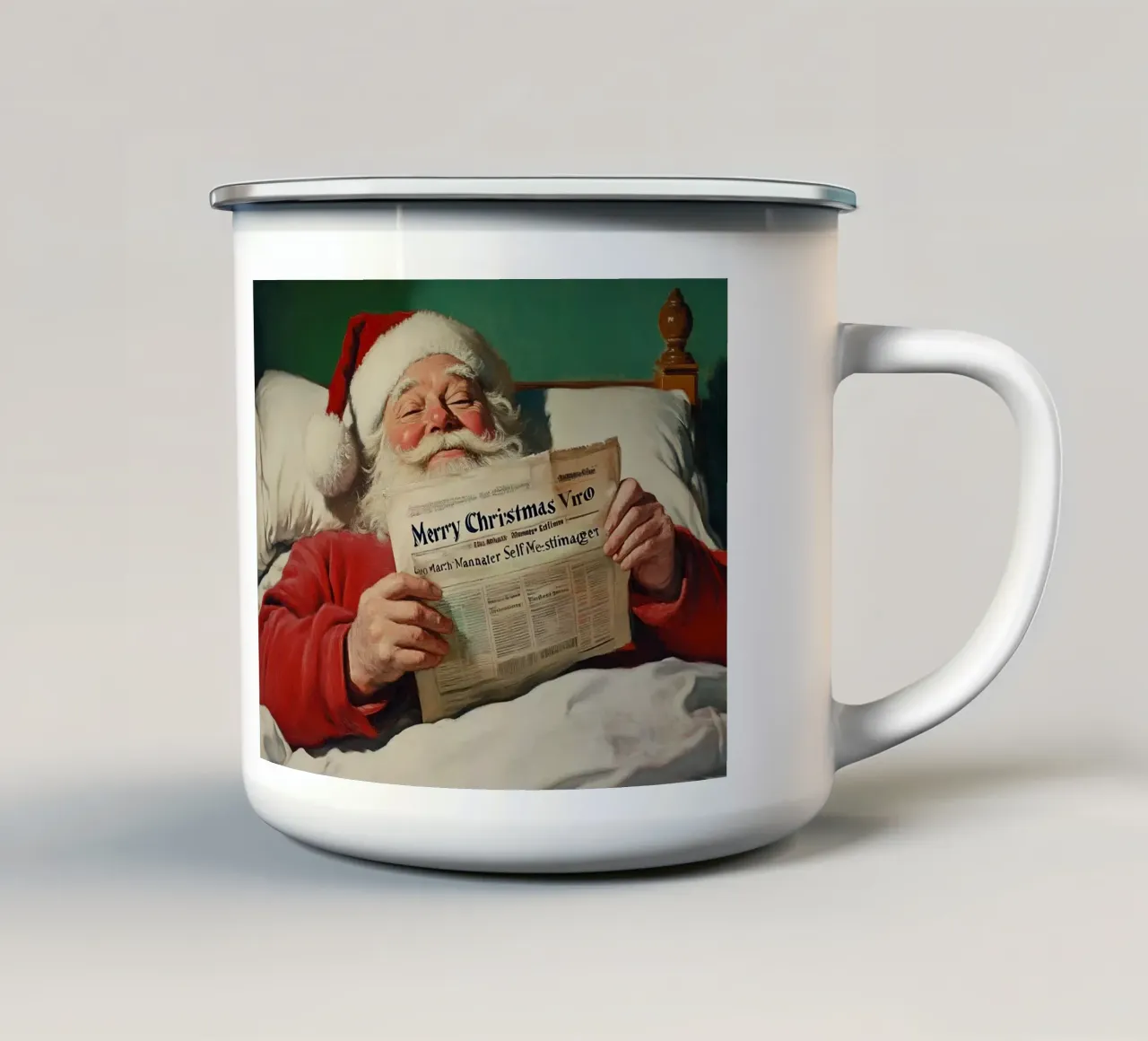 Buona pausa natalizia - Babbo Natale tazza in smalto da Cozy Vibes