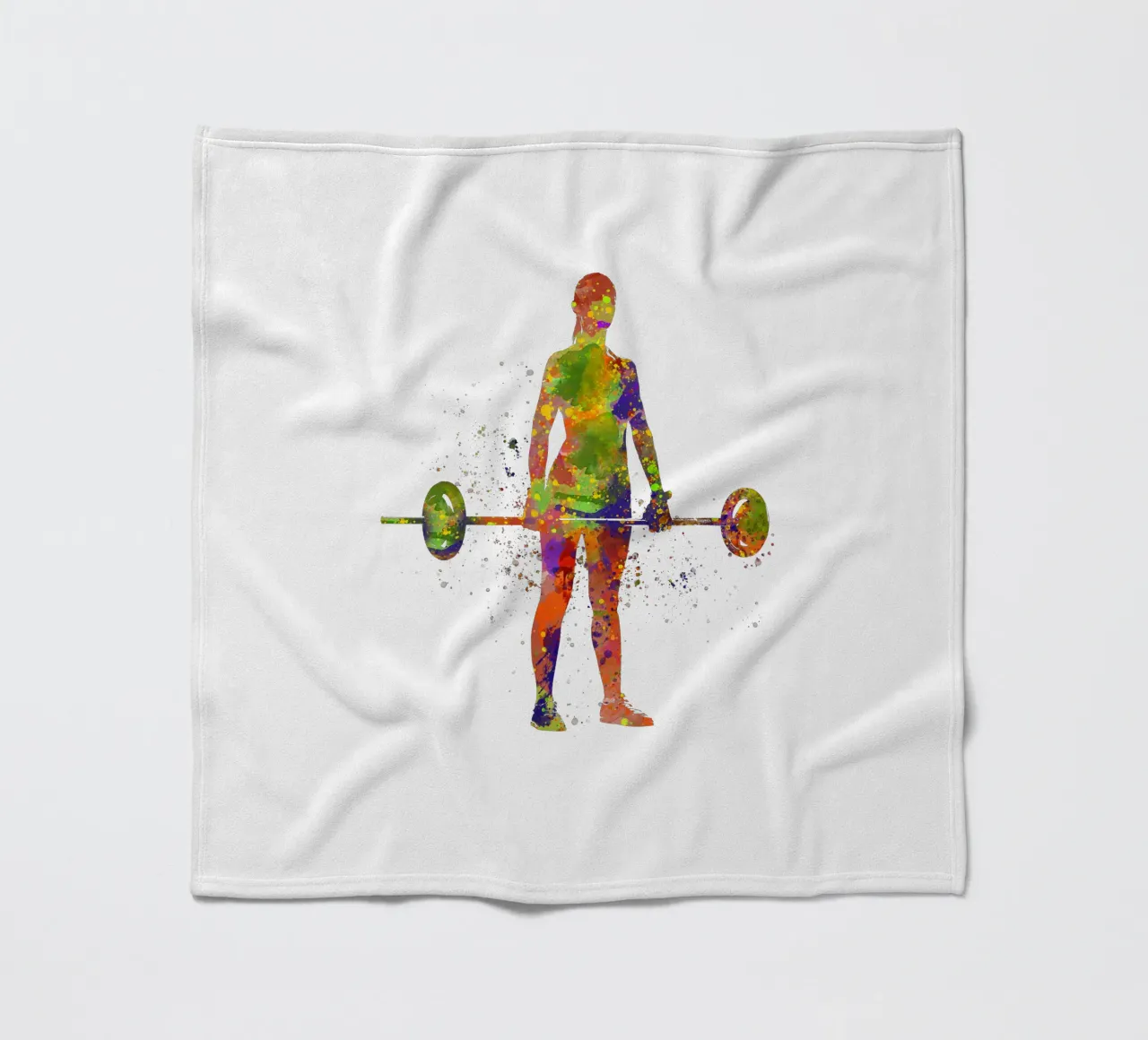 Donna che solleva pesi in acquerello coperta in pile da ⚽ Sports Pulse