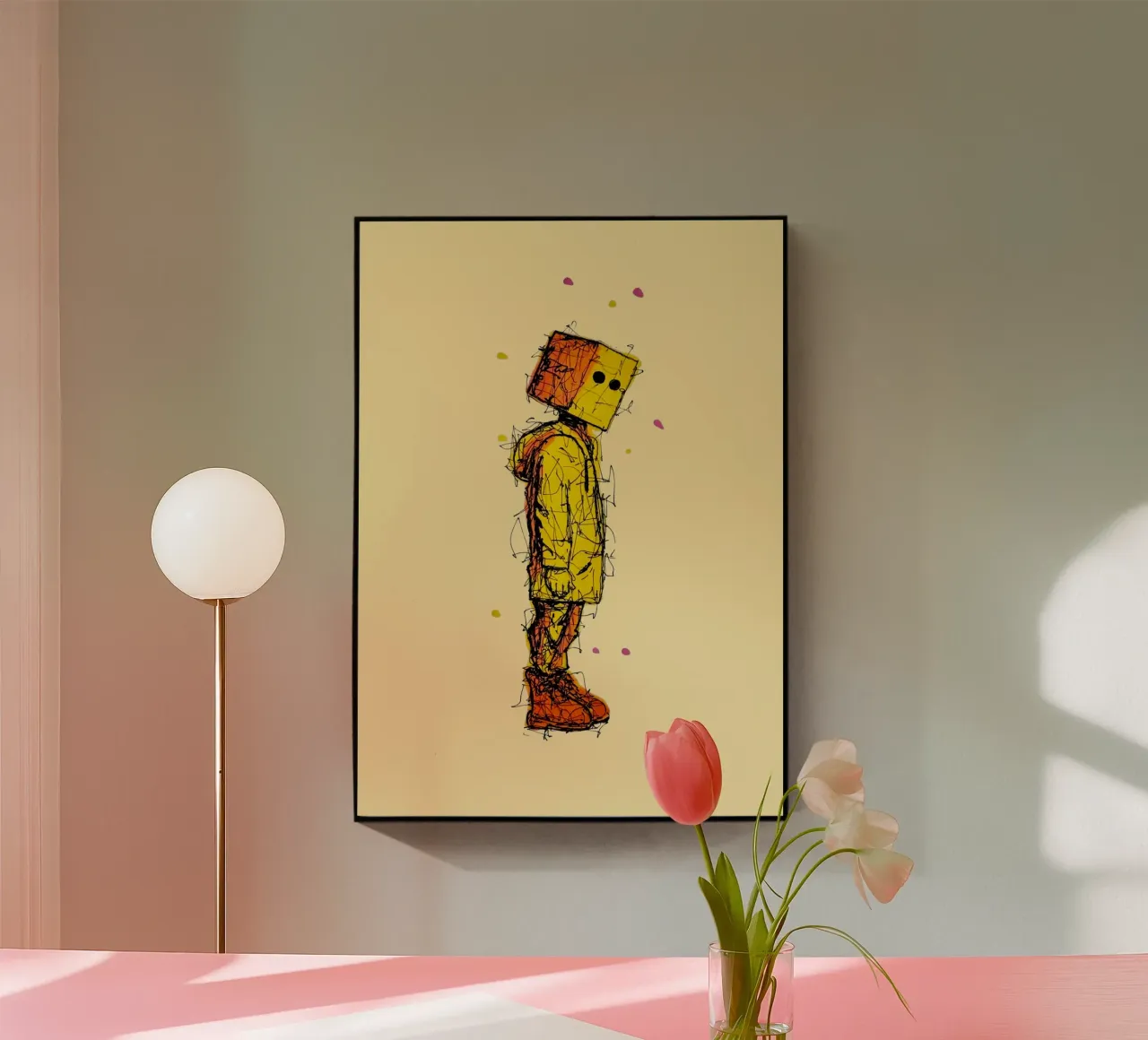 Ragazzo con la testa a scatola plexiglass da BOHOvisual