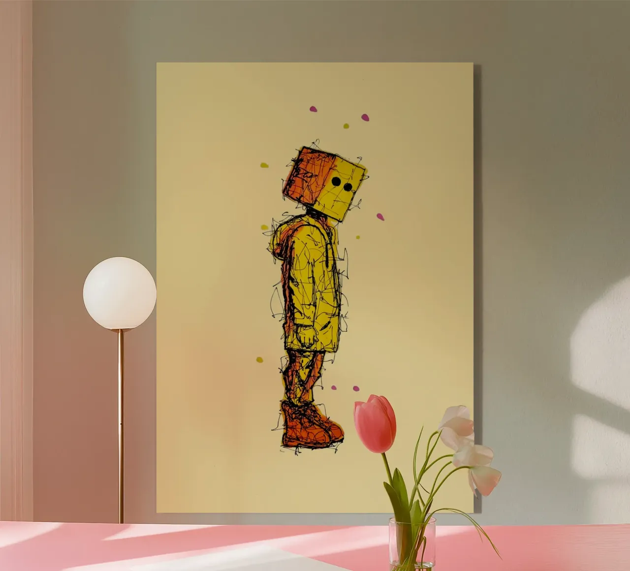 Ragazzo con la testa a scatola plexiglass da BOHOvisual