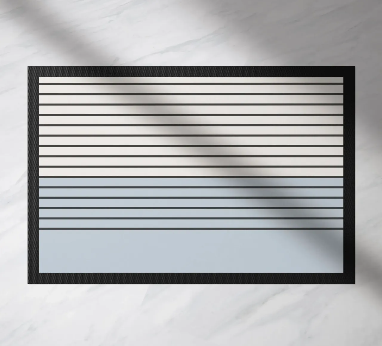 Blue Block Stripes Pattern doormat by Altruist Studio