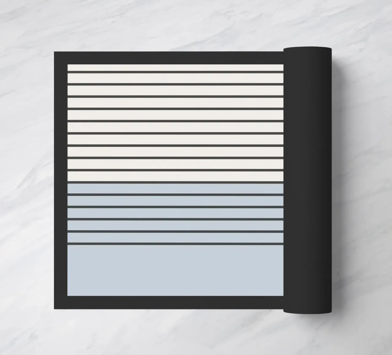 Blue Block Stripes Pattern doormat by Altruist Studio