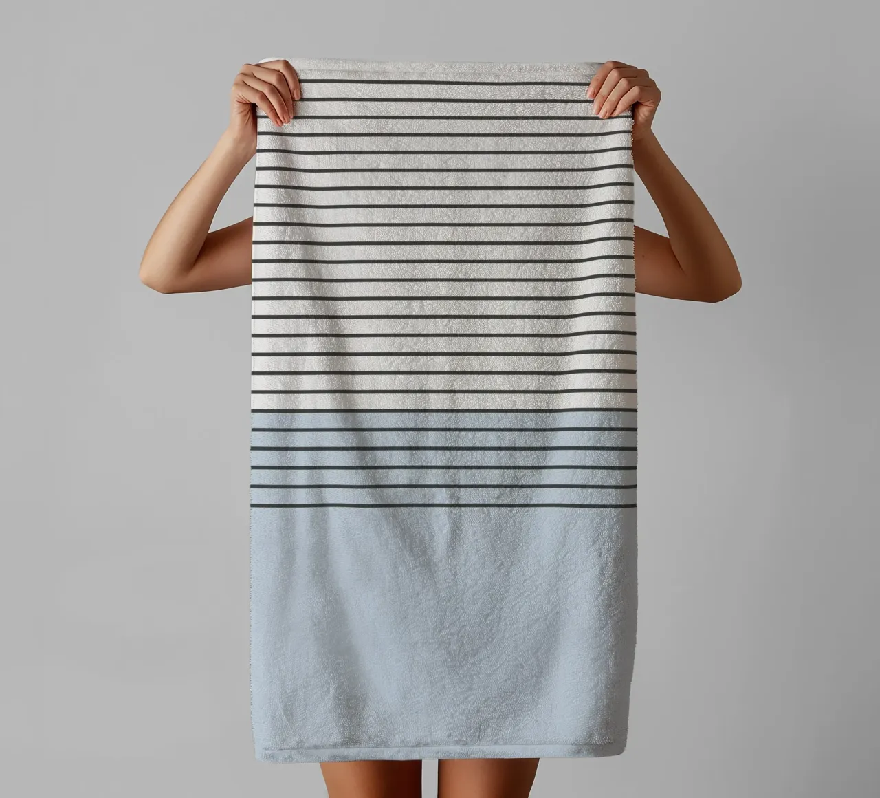Blue Block Stripes Pattern towel by Altruist Studio