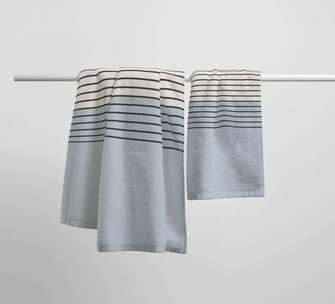 Blue Block Stripes Pattern towel by Altruist Studio