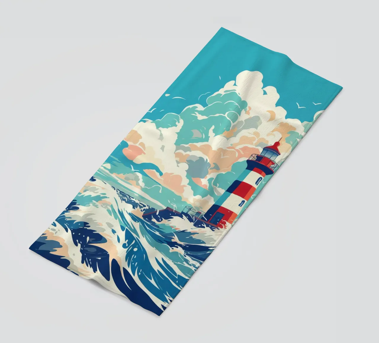 Lighthouse in Stormy Sea telo mare da edsonramosart