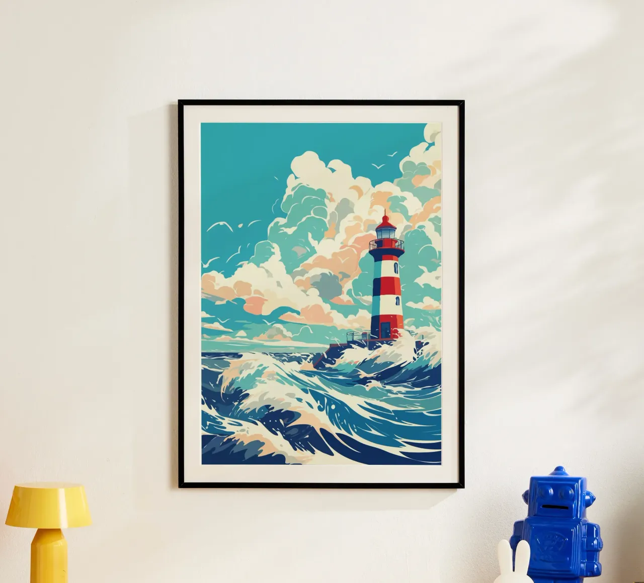 Lighthouse in Stormy Sea carta hahnemühle da edsonramosart