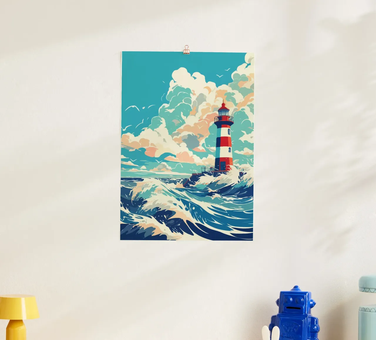 Lighthouse in Stormy Sea carta hahnemühle da edsonramosart