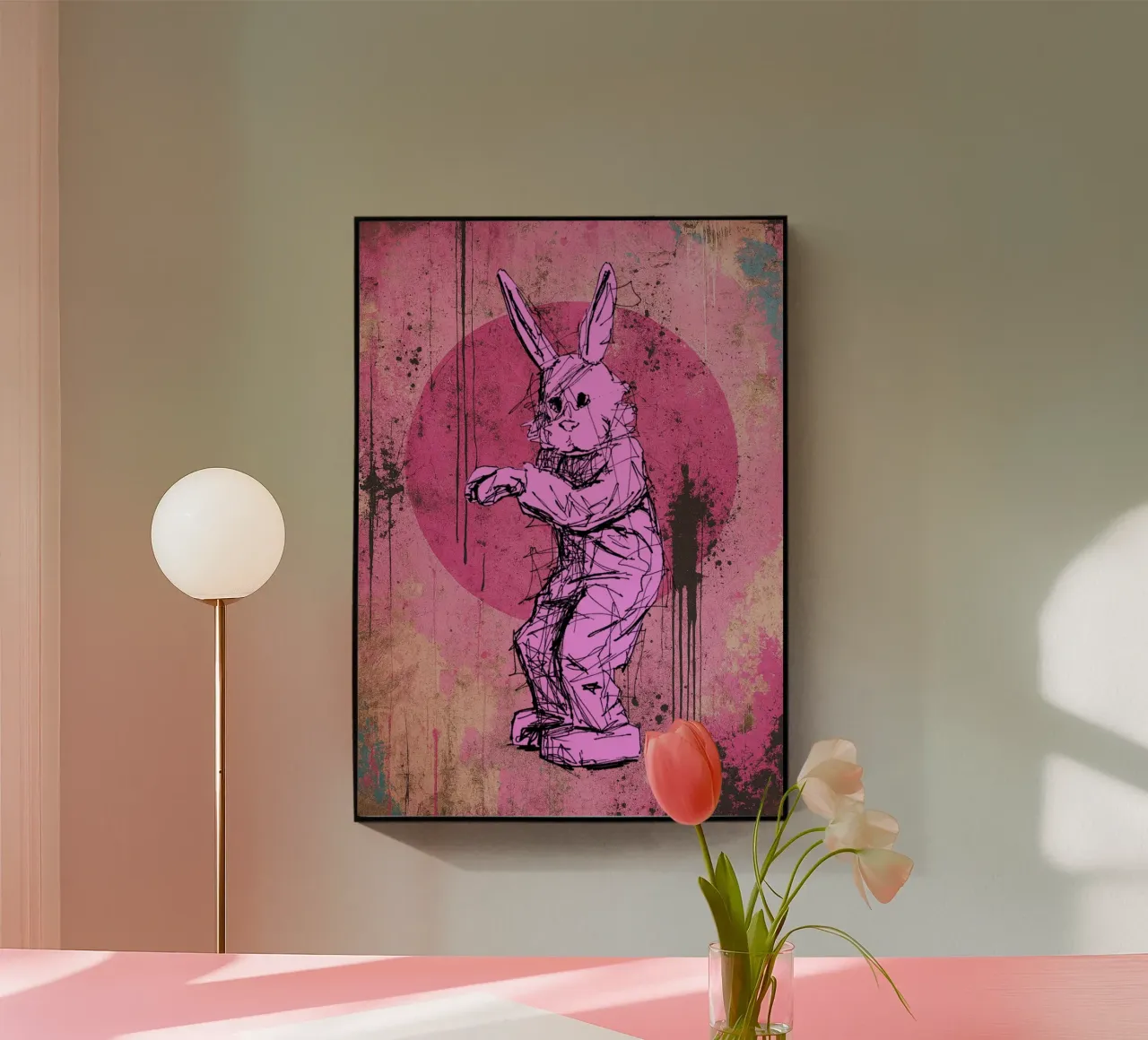 Coniglio rosa plexiglass da BOHOvisual