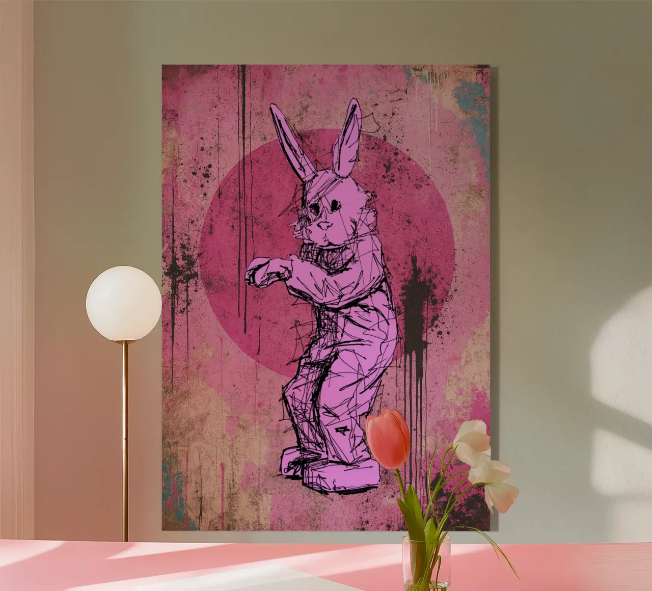 Coniglio rosa plexiglass da BOHOvisual