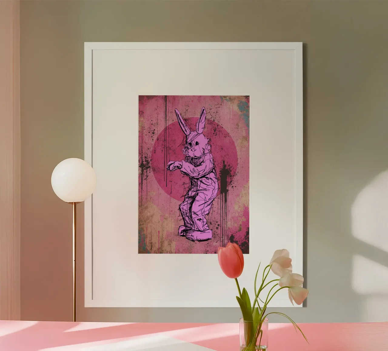 Coniglio rosa carta hahnemühle da BOHOvisual