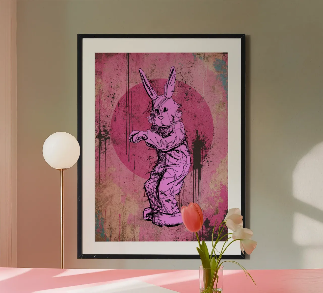 Coniglio rosa carta hahnemühle da BOHOvisual