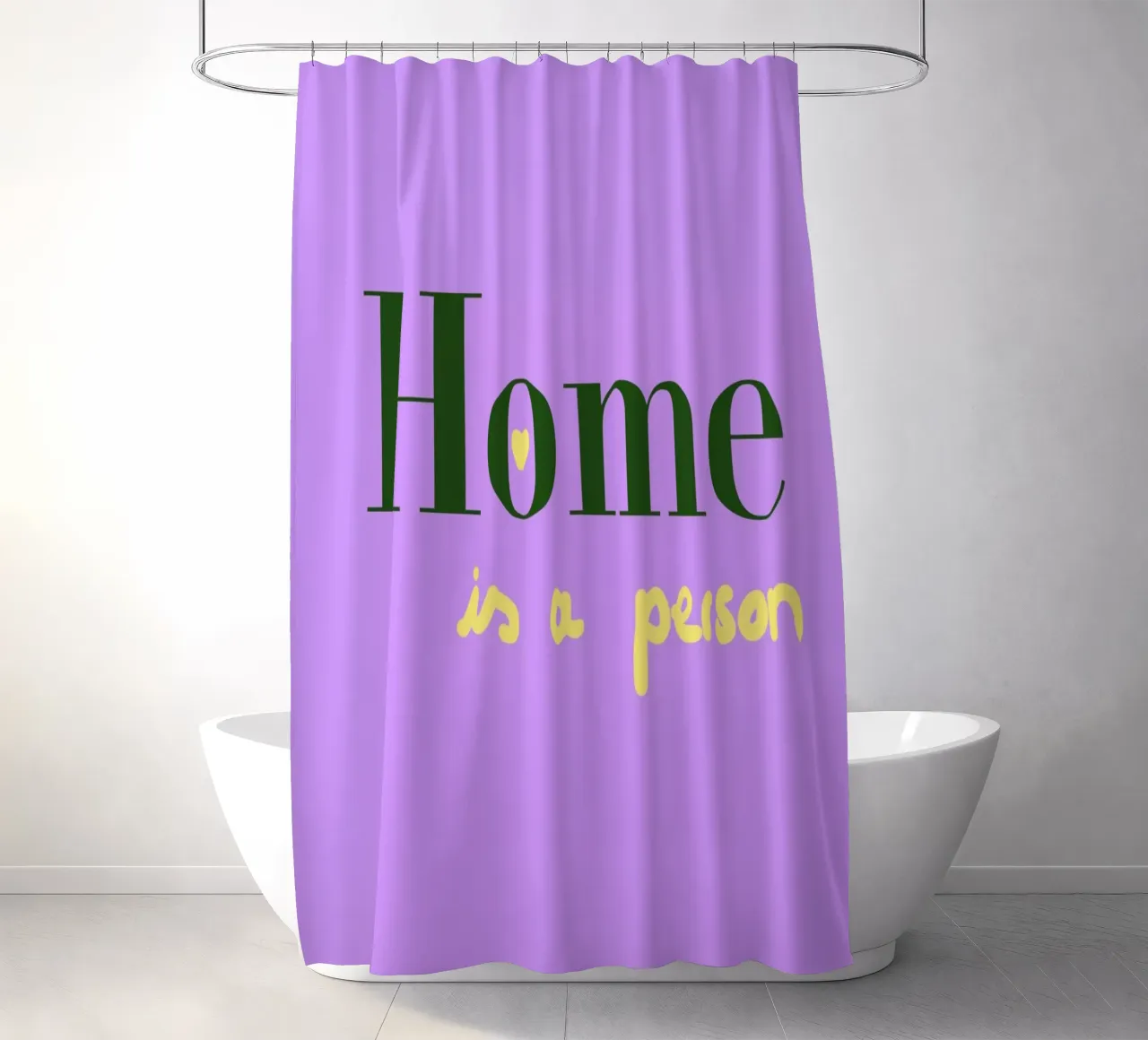 Home is a person shower curtain by Hej Ibiza by Ute Arnold