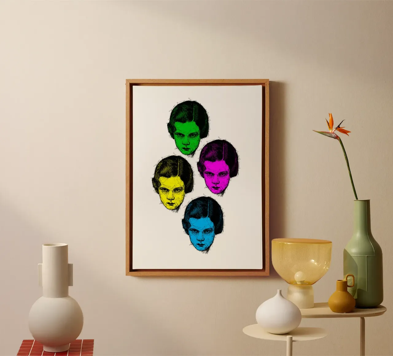 Volti a colori tela da BOHOvisual