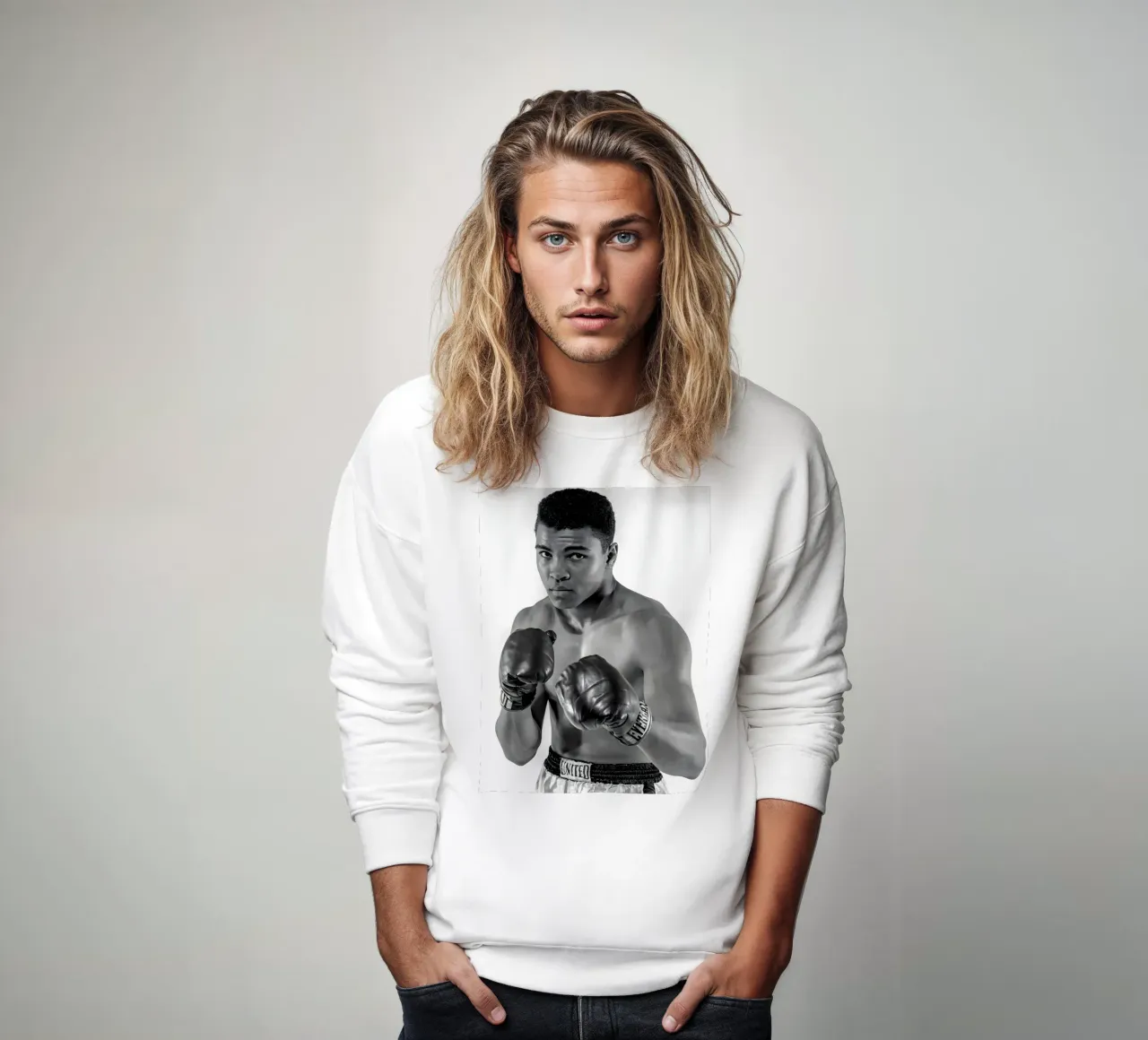 El boxeador Muhammad Ali sudadera de Galery Vintage