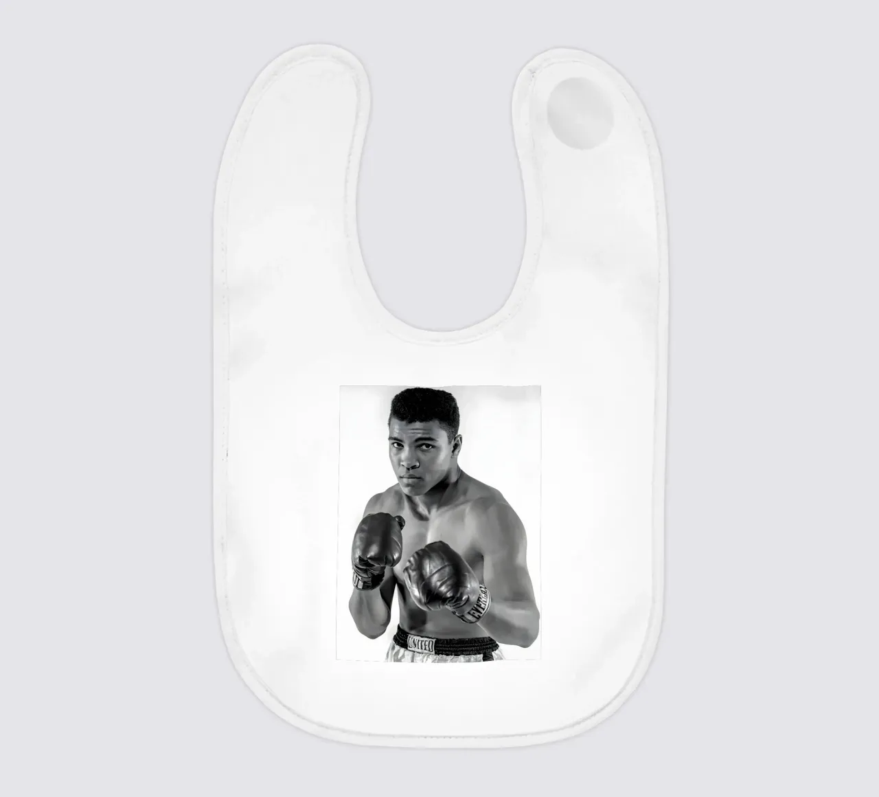 Il pugile Muhammad Ali bavaglino da Galery Vintage