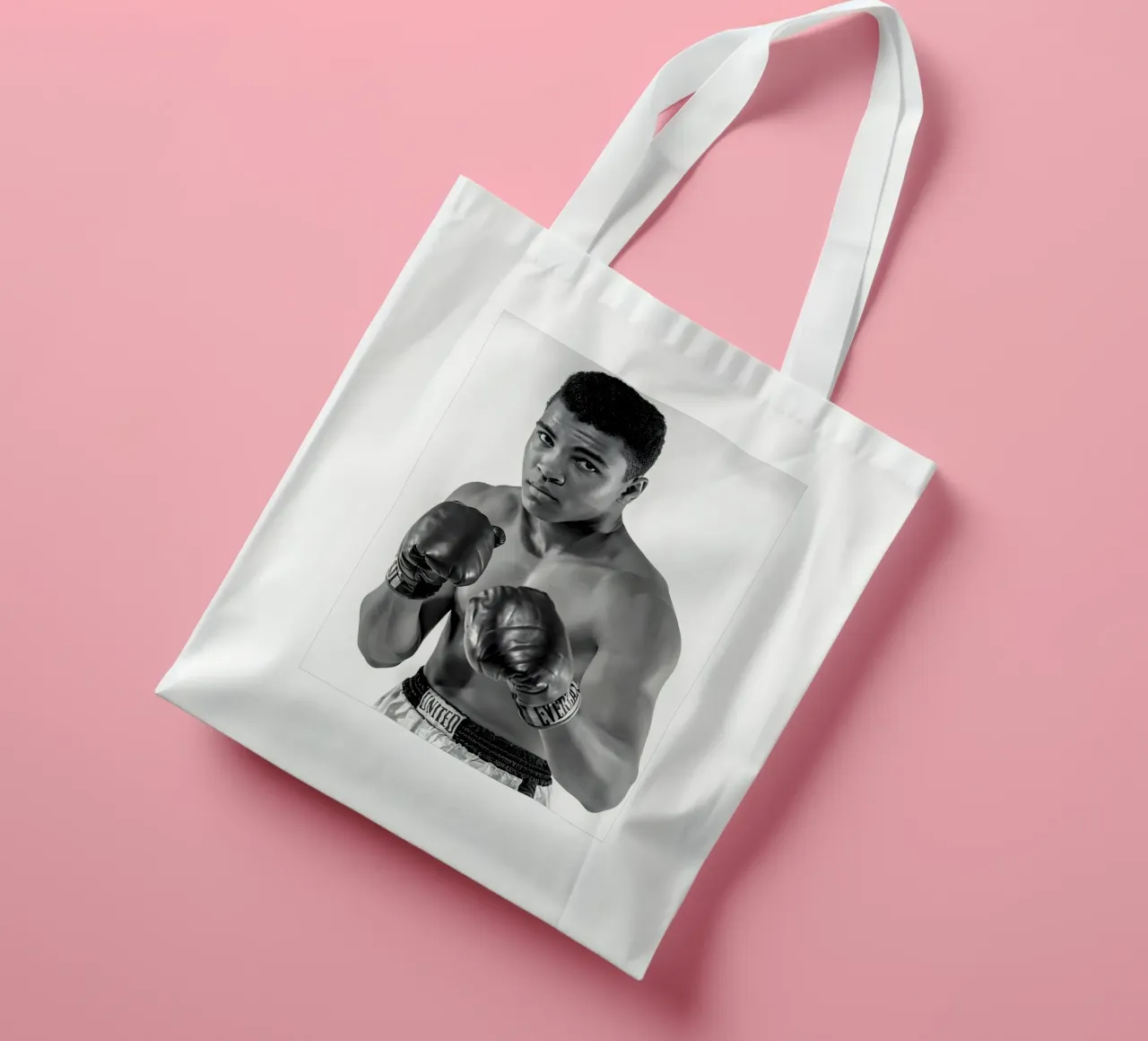Il pugile Muhammad Ali borsa in juta da Galery Vintage