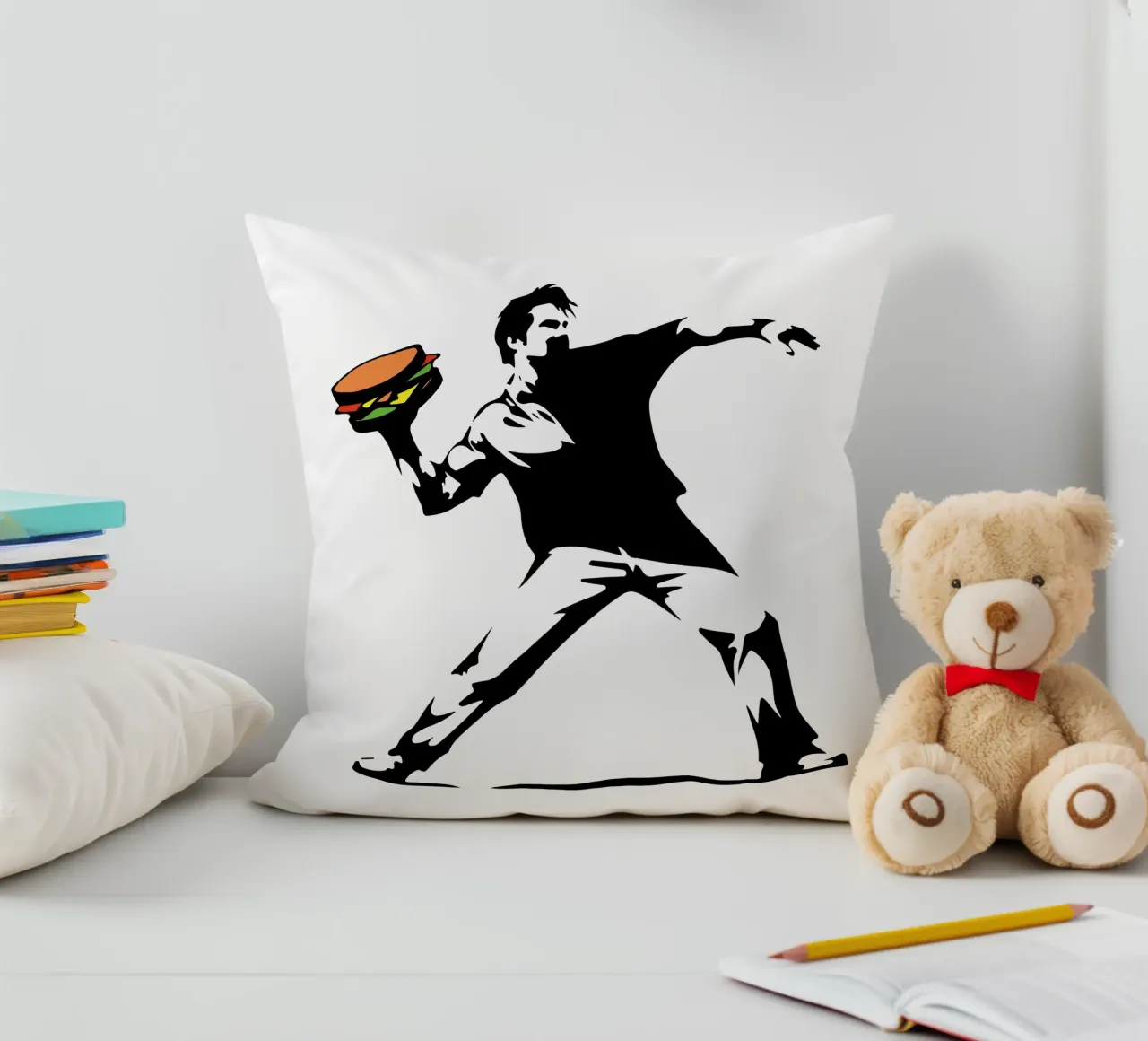 Amburgo Pop Art Burst cuscino da TeeLab