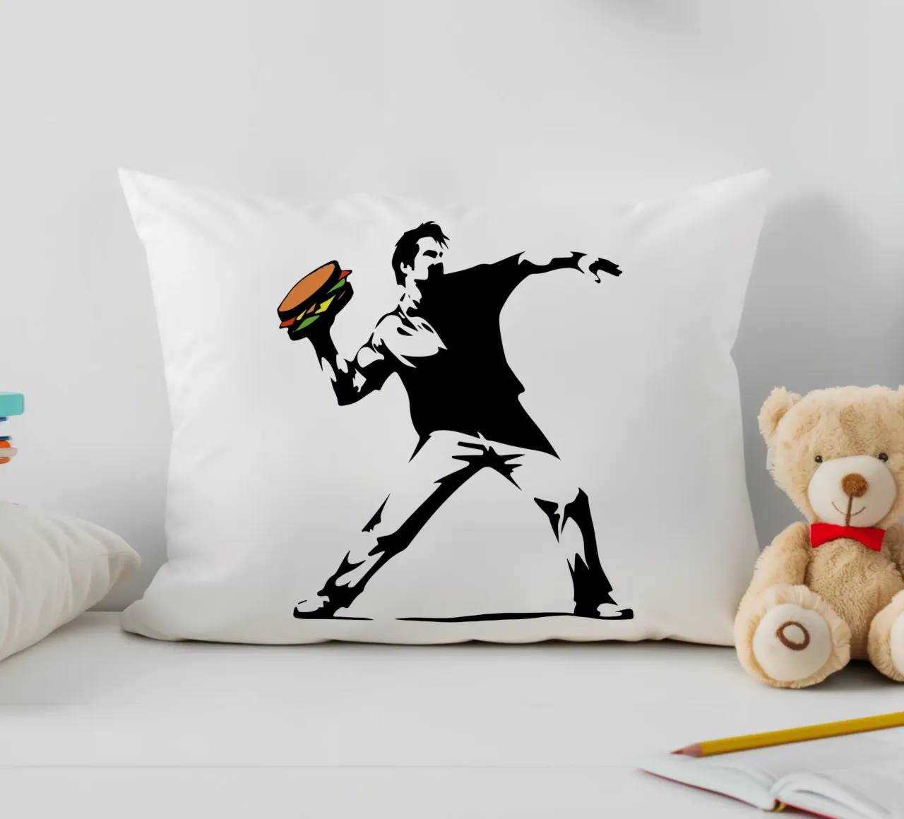 Amburgo Pop Art Burst cuscino da TeeLab