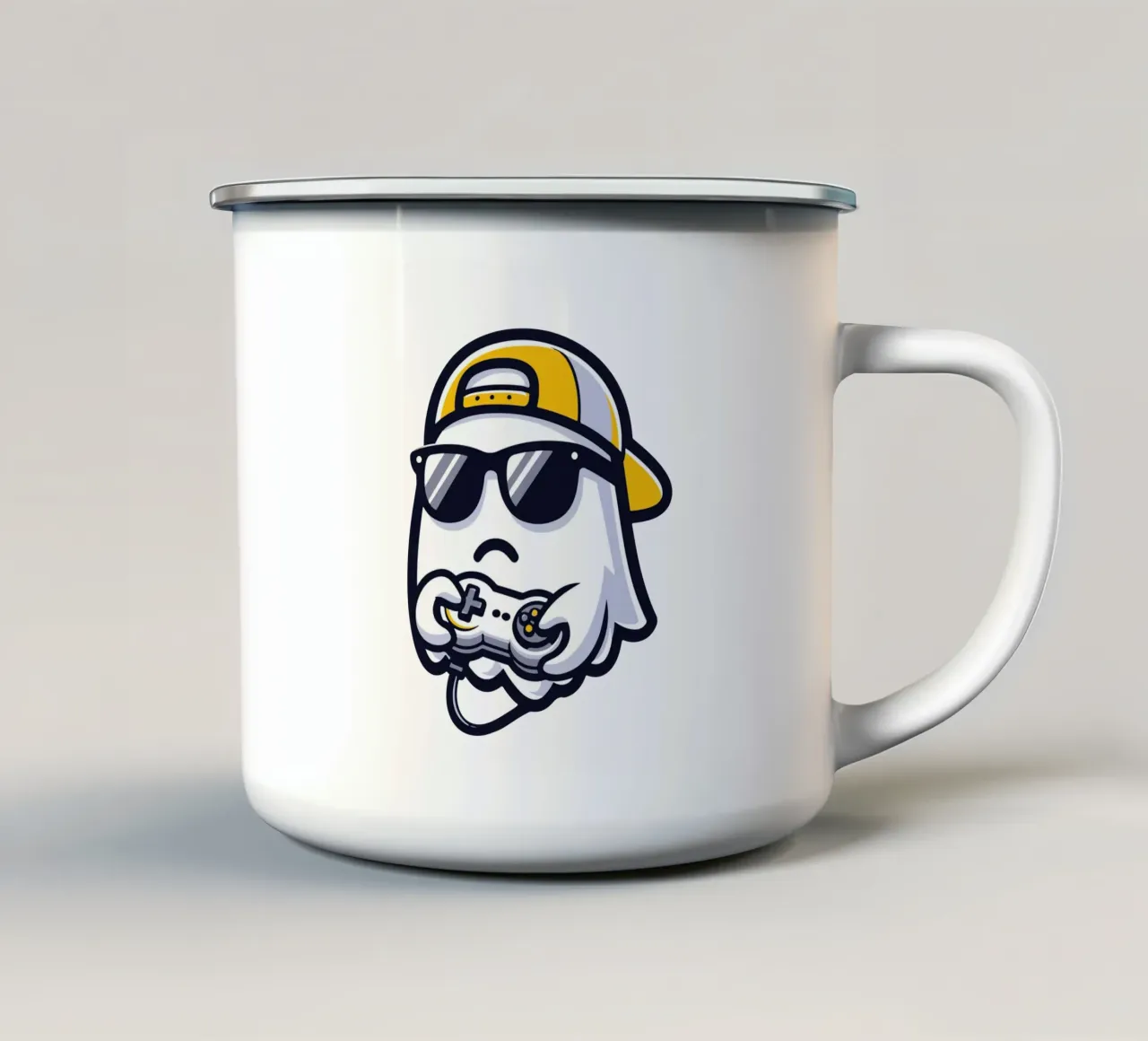 Fantasma di un giocatore con berretto tazza in smalto da TeeLab