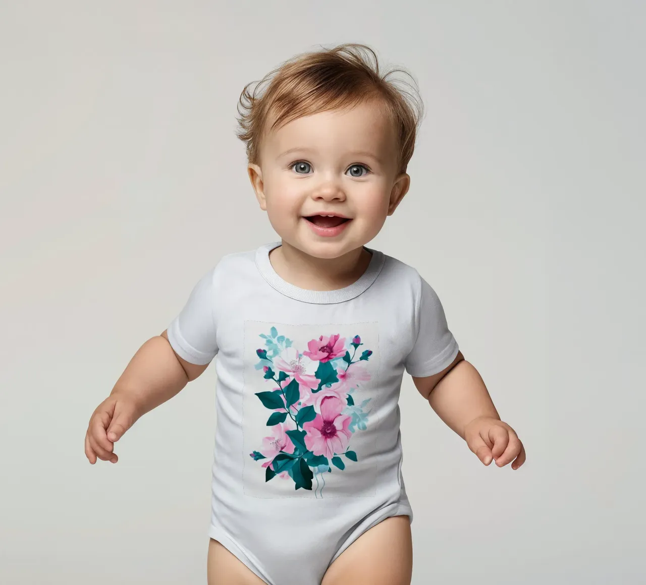 Eleganza in fiore body neonato maniche corte da Artistic-shop