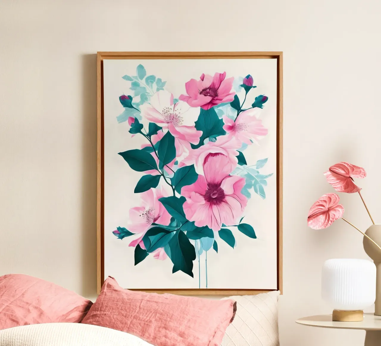 Eleganza in fiore tela con Cornice a cassetta da Artistic-shop