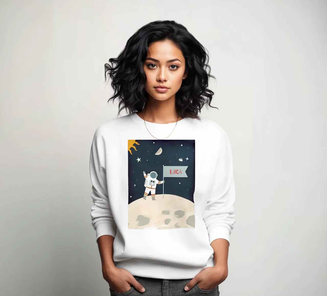 Children's poster space - With own name sweatshirt by FRAMELY