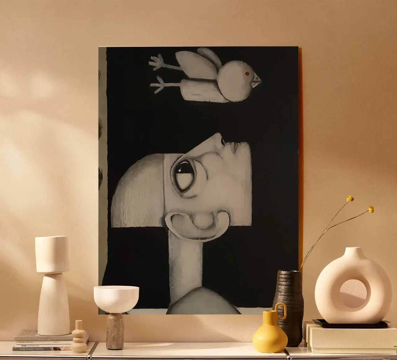 Man and Bird plexiglass da Leslie Greenrod