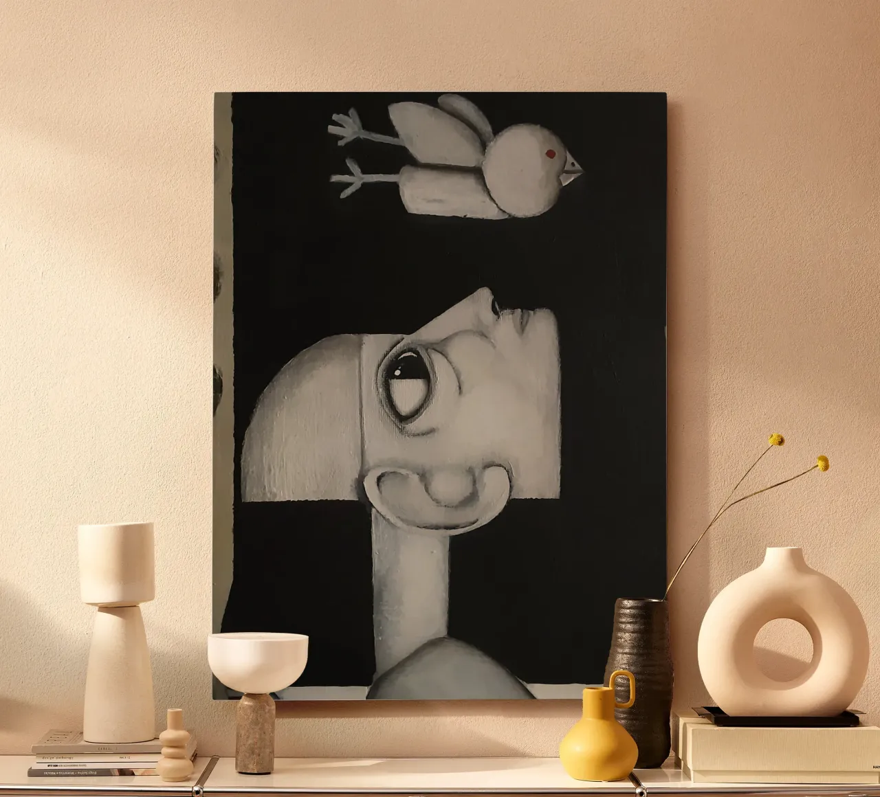 Man and Bird pannello forex da Leslie Greenrod