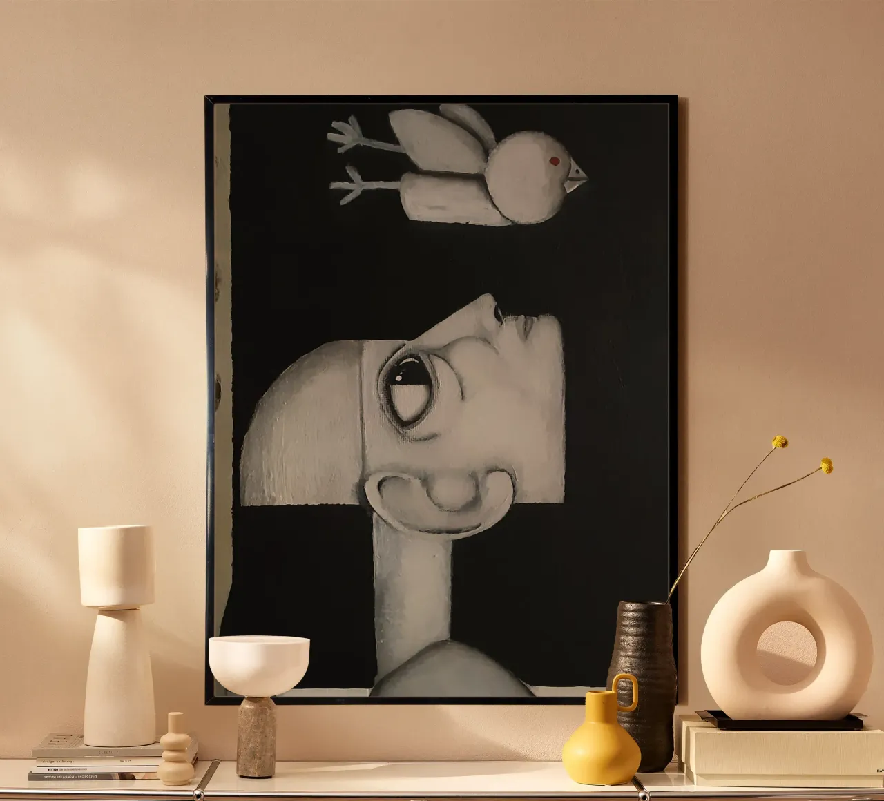 Man and Bird poster da Leslie Greenrod