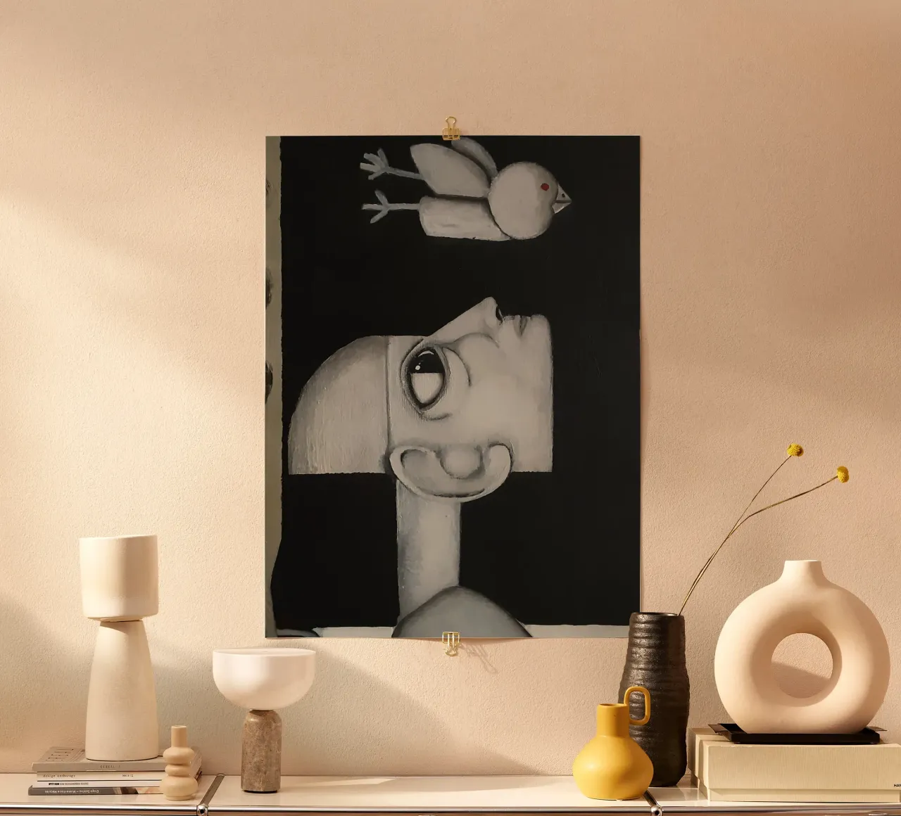 Man and Bird poster da Leslie Greenrod