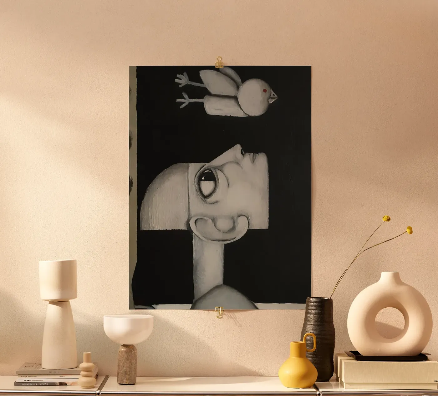 Man and Bird poster da Leslie Greenrod