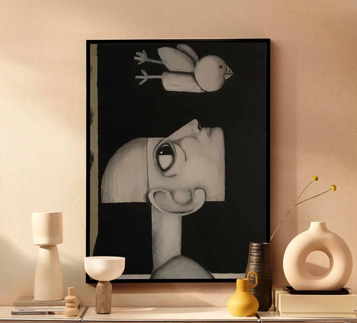 Man and Bird poster da Leslie Greenrod