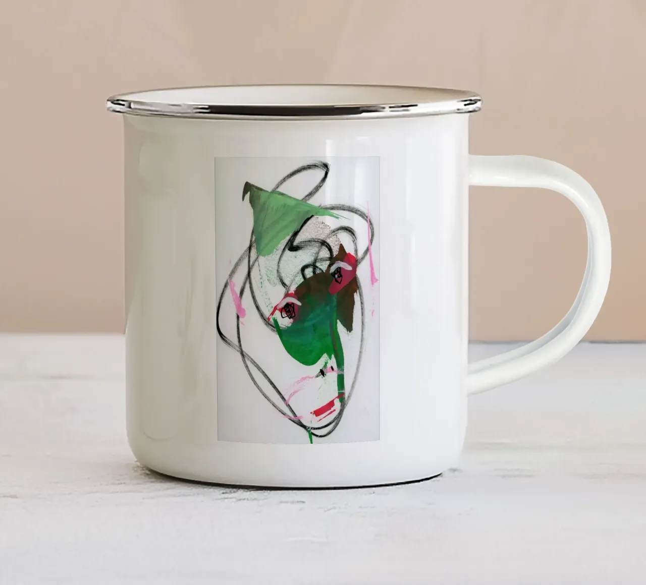 Mente piena 3 tazza in smalto da gtobonart