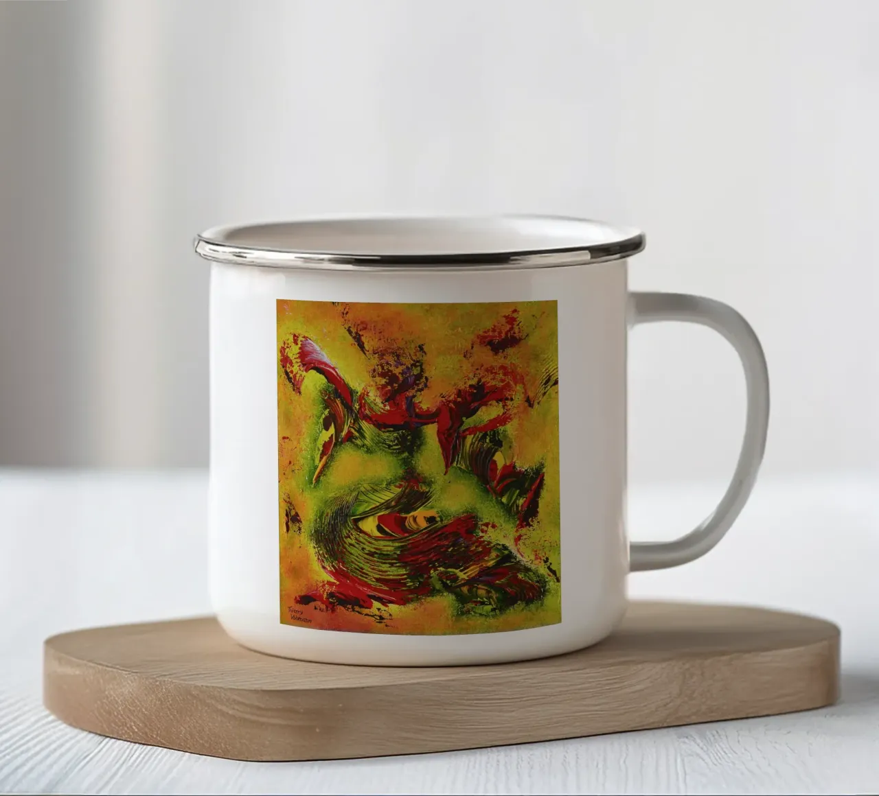 TORNIAMO A GIRARE! tazza in smalto da Little treasures for your home
