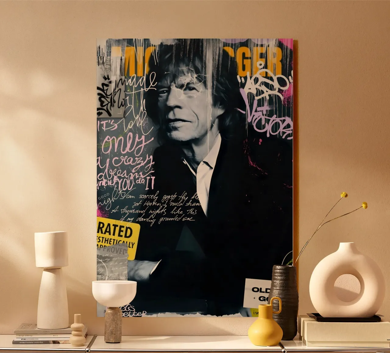 Mick Jagger alluminio dibond da Digital Street art