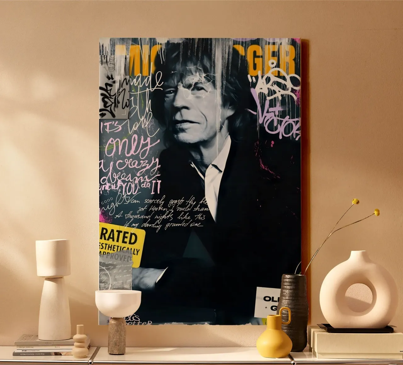 Mick Jagger tela da Digital Street art