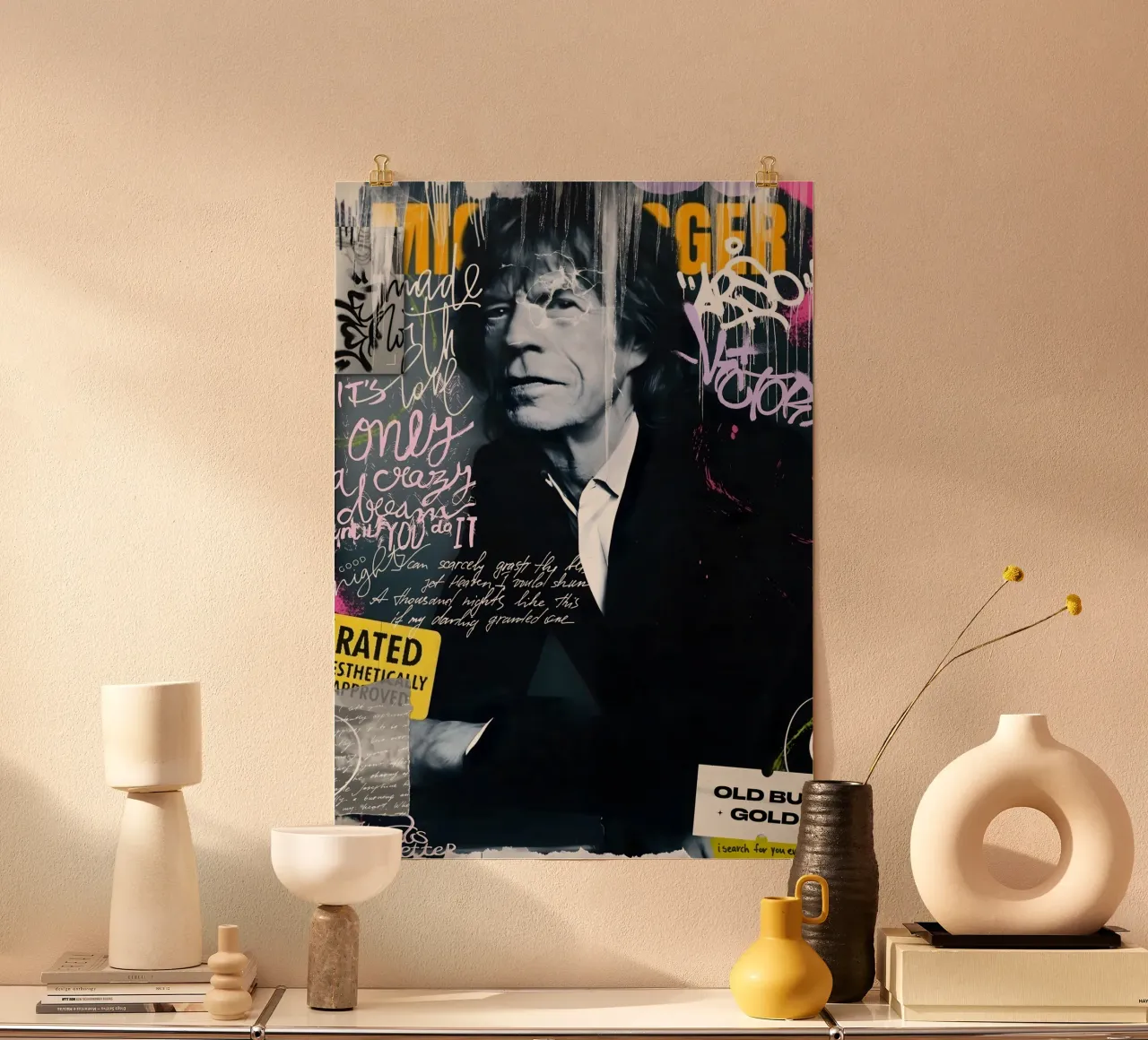Mick Jagger carta hahnemühle da Digital Street art