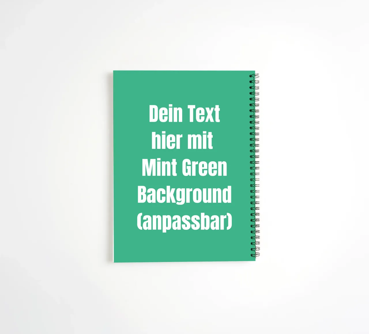 Mint background, customisable text spiral notebook by RB-Quotes